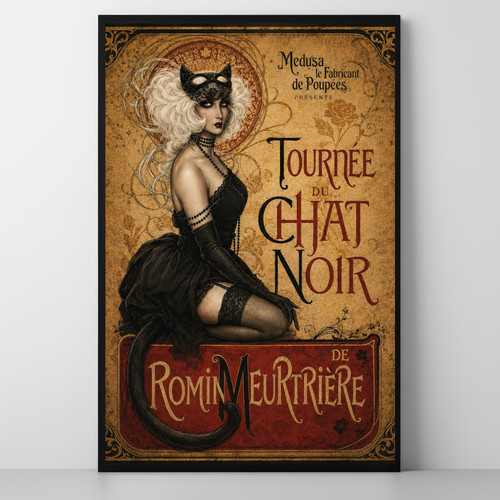 Vintage french cat woman - french,