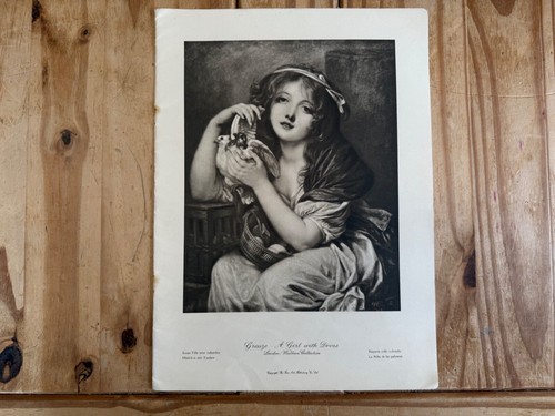 Girl with doves greuze antique - girl,